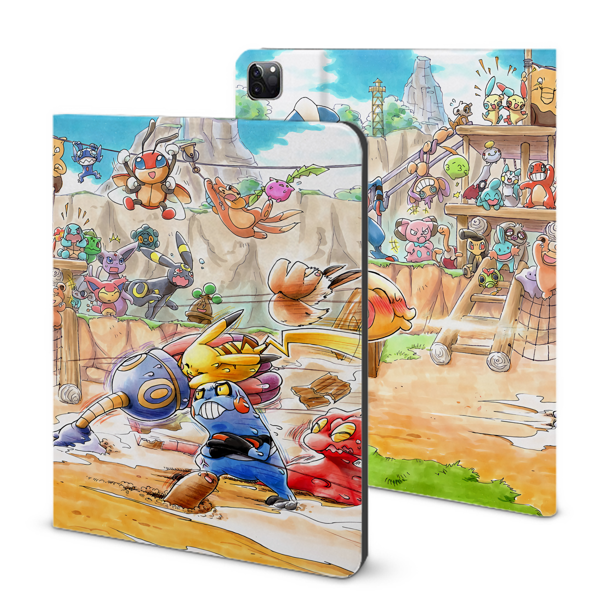 （画像用） ポケットモンスター Pokémon IPad ケース ブック型 PUレザー TPU 耐衝撃 軽量 薄型 ペン収納なし 全面保護 IPad 各モデル対応